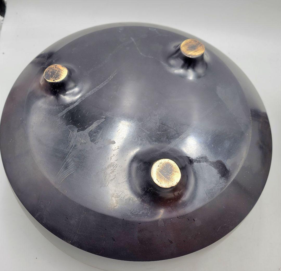 唐金　面取り道安風炉　釜　五徳のセット　未使用　箱無し　茶道具　骨董品、美術品