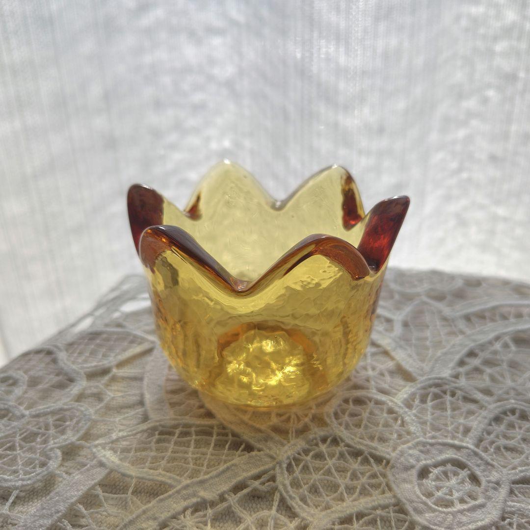  TULIP チューリップ キャンドルホルダー イエロー/クリア