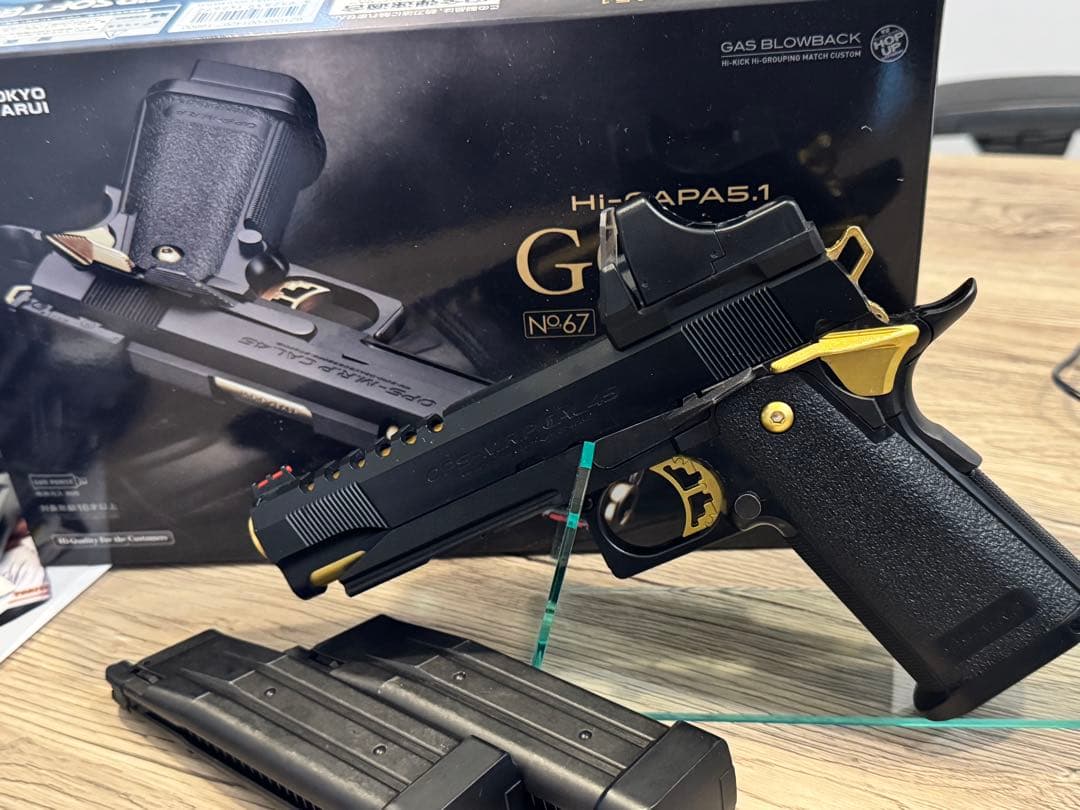 ハイキャパ5.1 ゴールドマッチ.マガジン+1.マイクロプロサイトetc