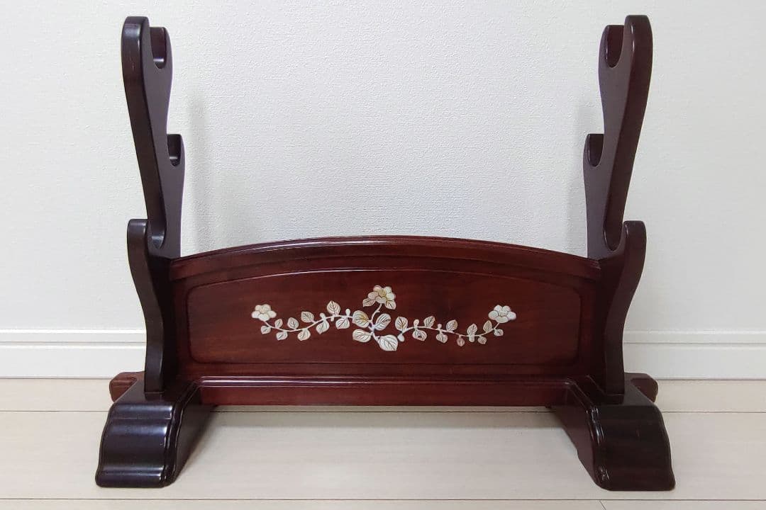 刀掛け　刀台　武具　螺鈿　3本掛け　日本刀