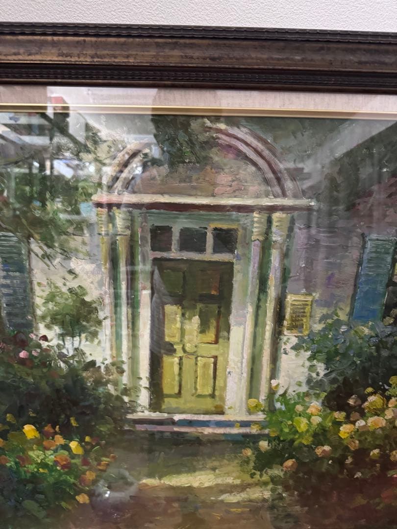 Donald’s 作　風景画 ドアと庭の油彩画