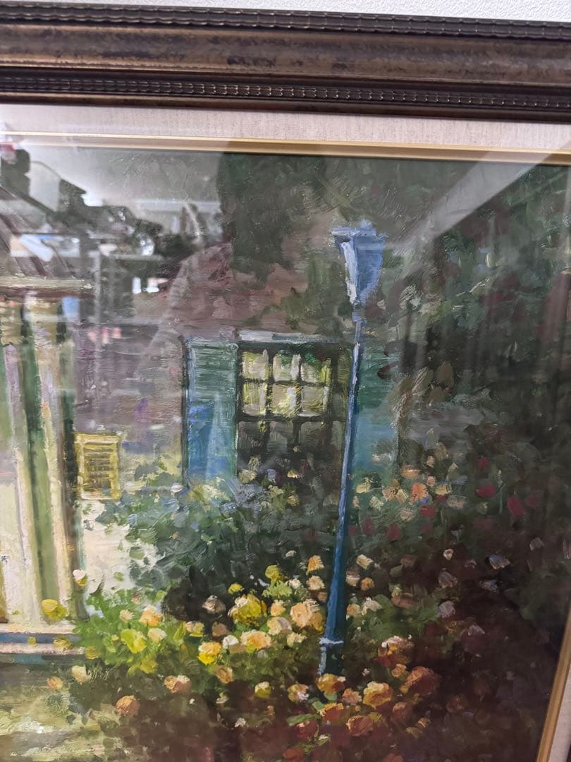 Donald’s 作　風景画 ドアと庭の油彩画