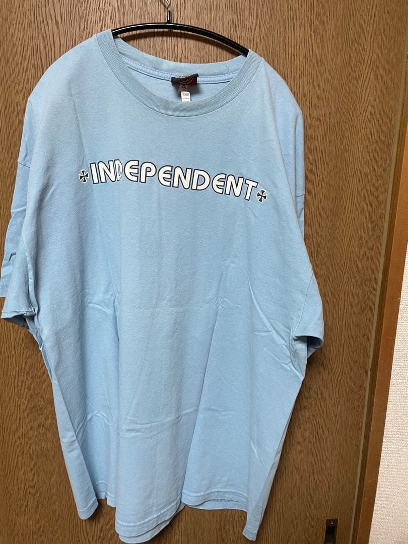 INDEPENDENT Tシャツ クロス 水色 希少カラー 希少サイズ　2XL