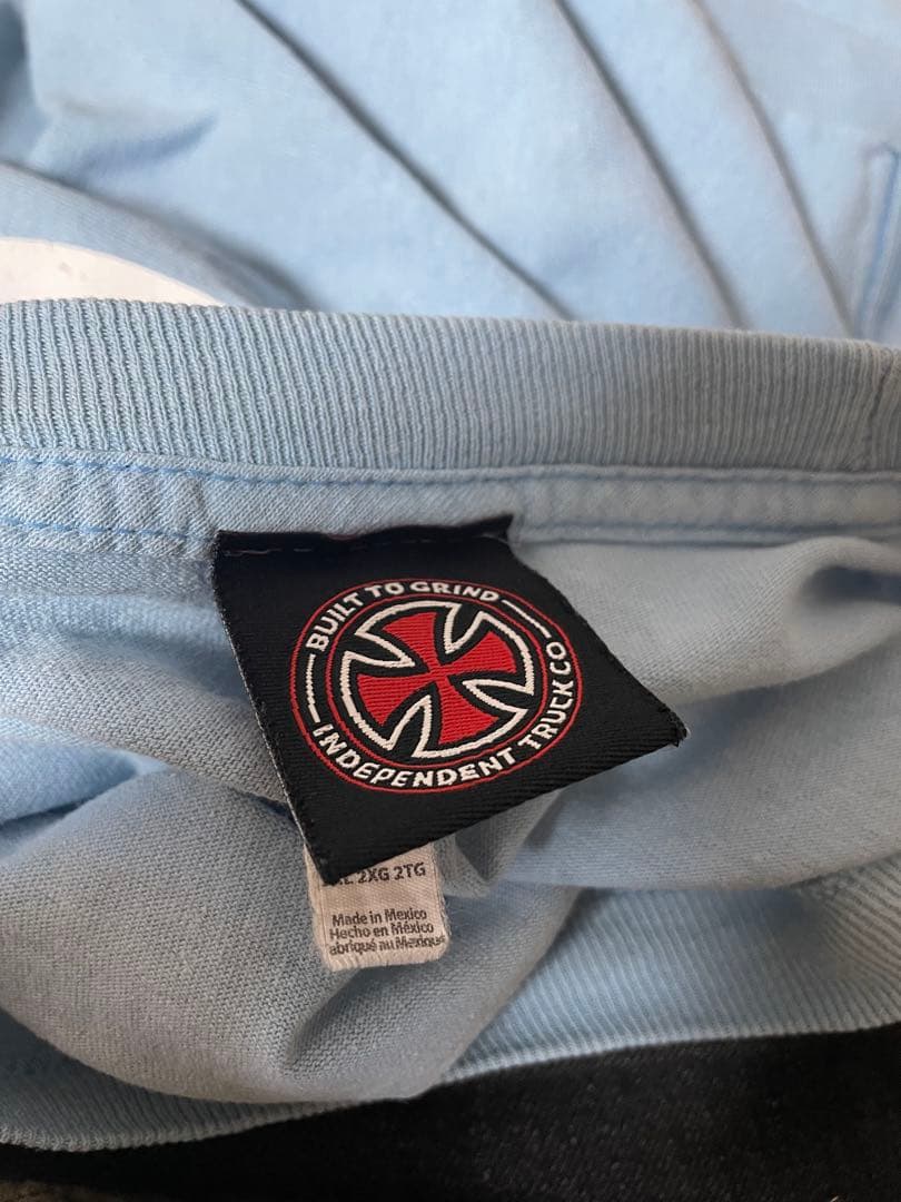 INDEPENDENT Tシャツ クロス 水色 希少カラー 希少サイズ　2XL
