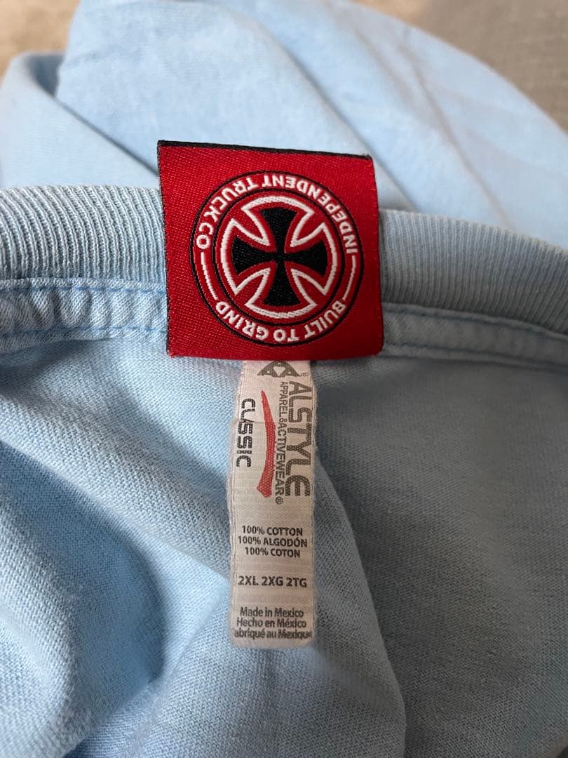 INDEPENDENT Tシャツ クロス 水色 希少カラー 希少サイズ　2XL