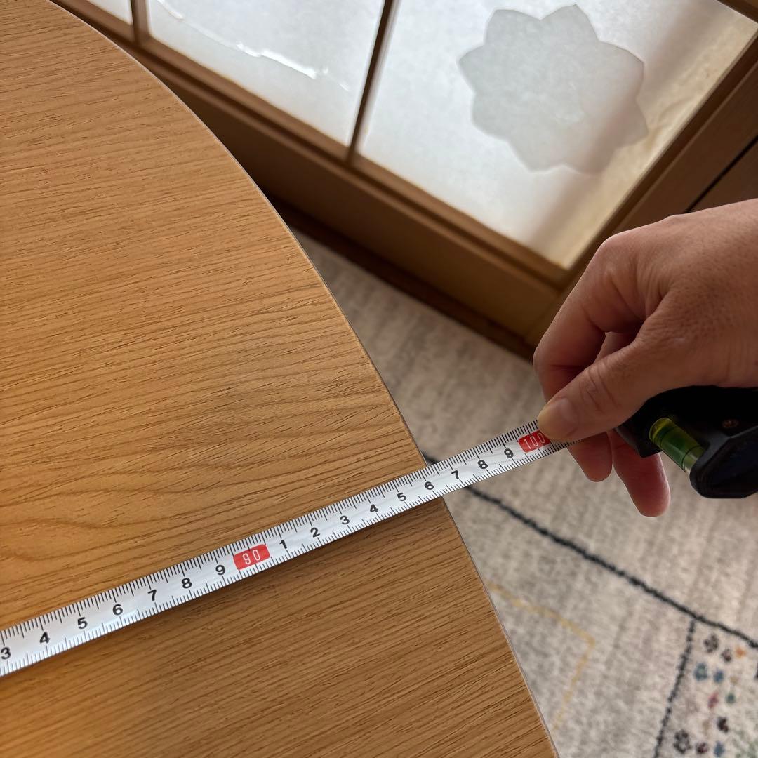 無印　木製楕円形電気こたつ 約120cm x 80cm 訳あり