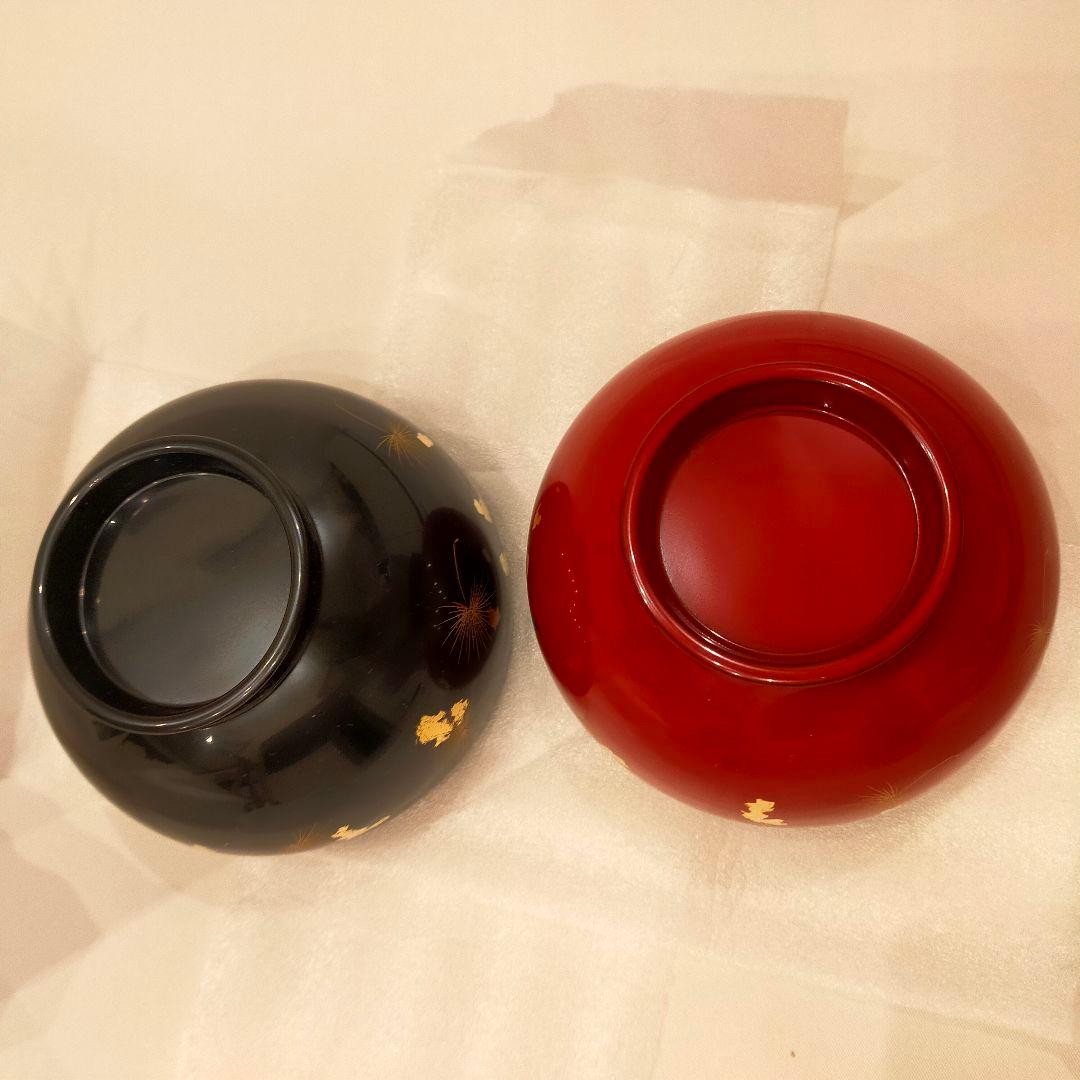 【新品未使用】輪島塗　夫婦汁碗　風花