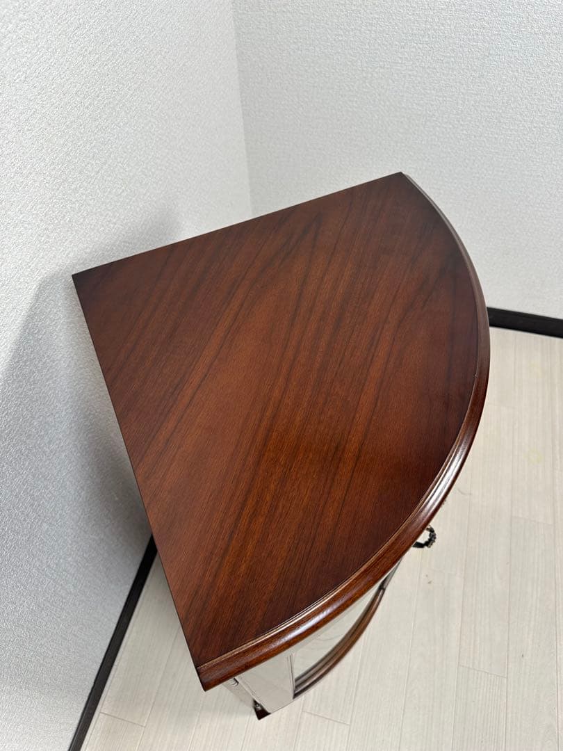 展示品 極美品 カリモク コロニアル コーナー キャビネット 飾り棚 ※i4※