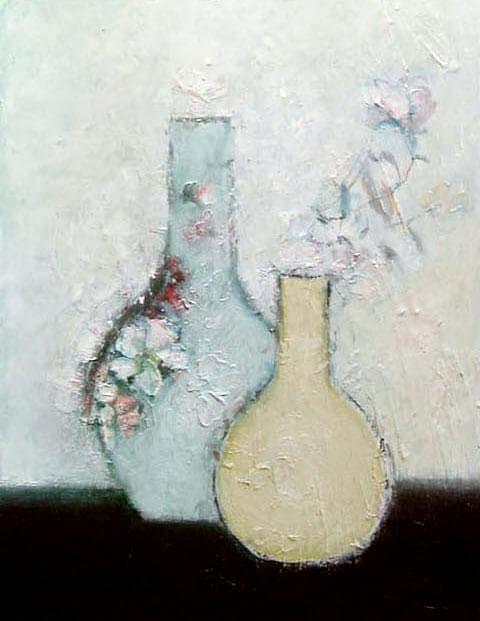 油絵 菅家令子 絵 絵画 インテリア 額付(白) uF6-111102 花 花瓶