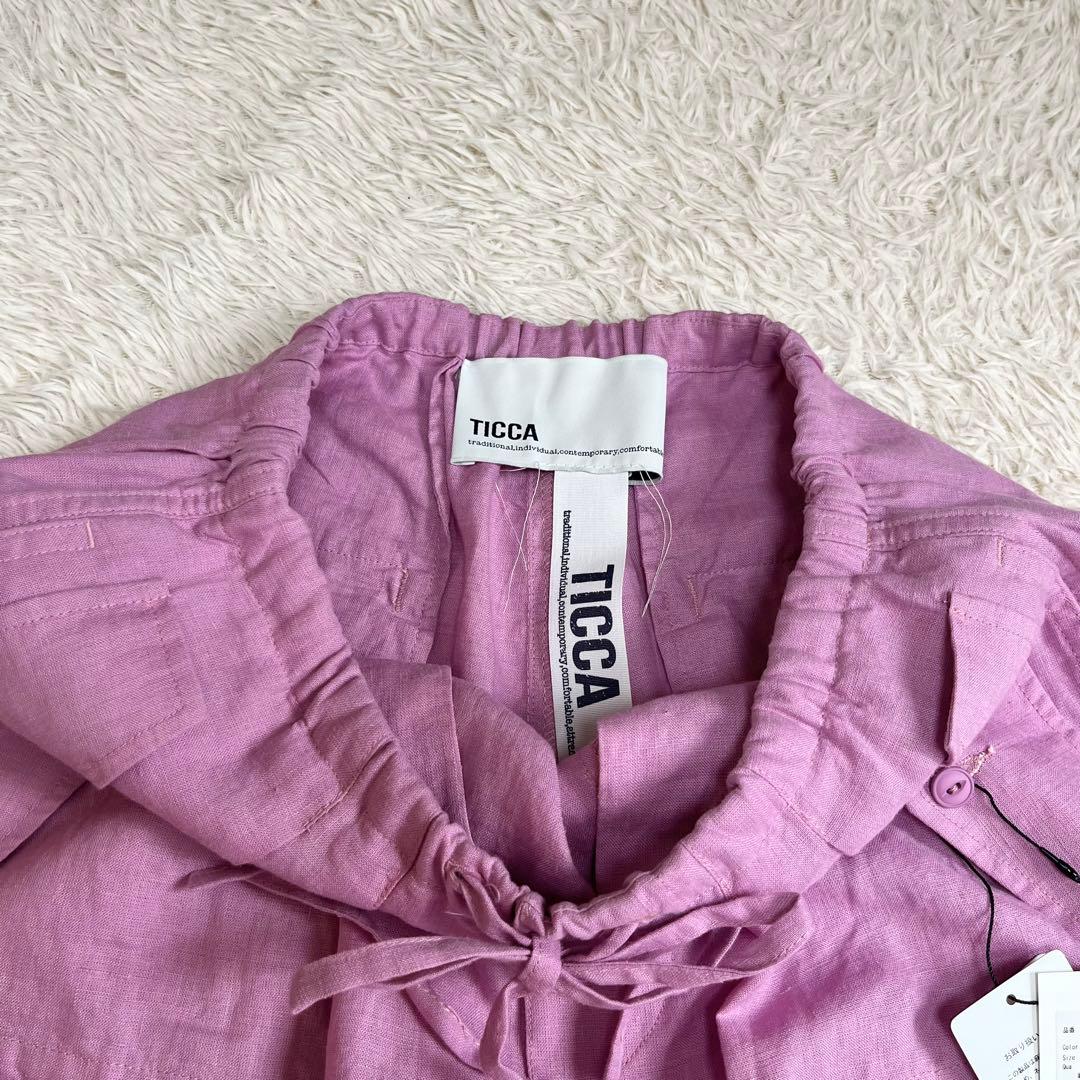 【未使用】ティッカ リネン カーゴパンツ ミリタリーパンツ ピンク 洗える