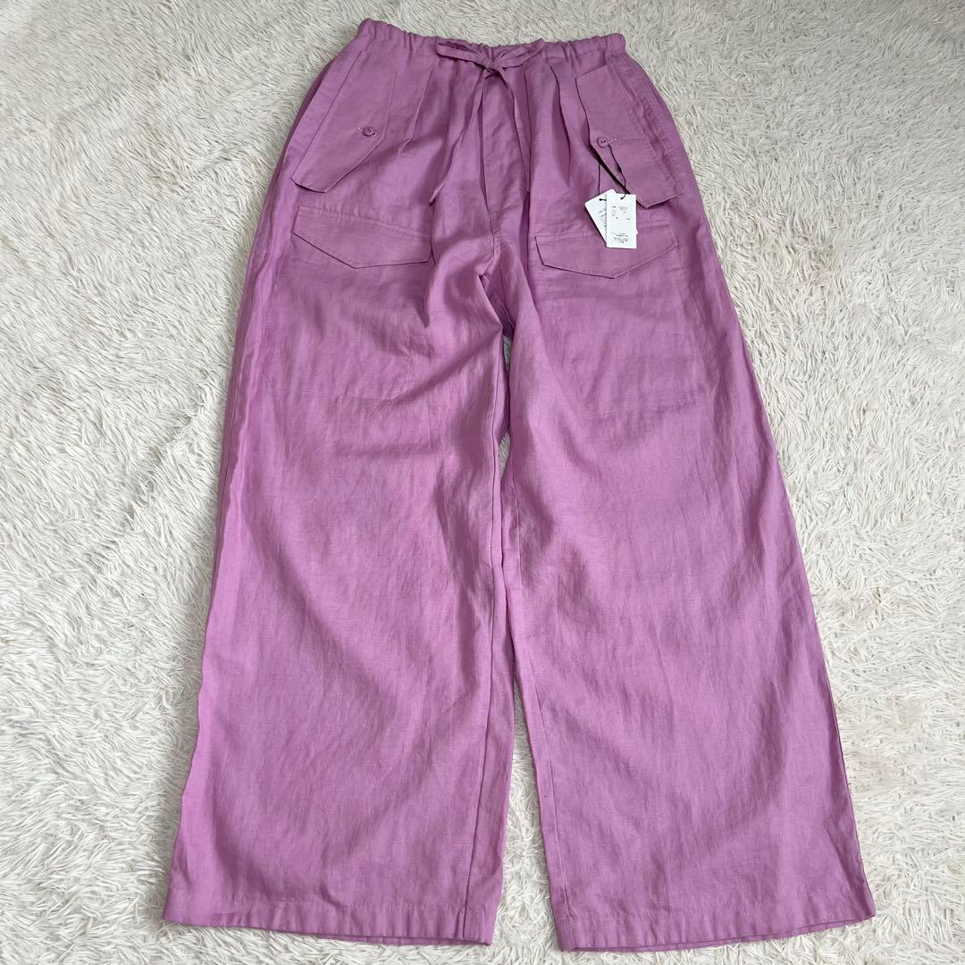 【未使用】ティッカ リネン カーゴパンツ ミリタリーパンツ ピンク 洗える