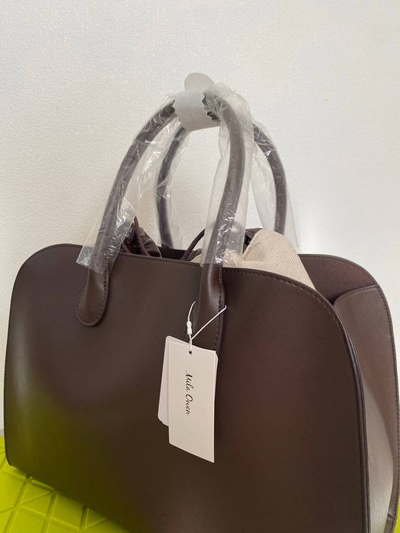 【新品】Mila Owen 巾着付きラージボストンバッグ ダークブラウン