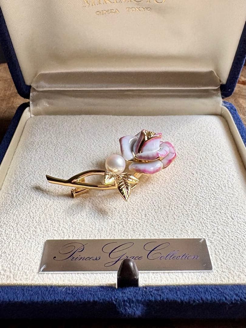 稀少 ミキモト プリンセスグレースコレクション ブローチ K18 パール 極美品