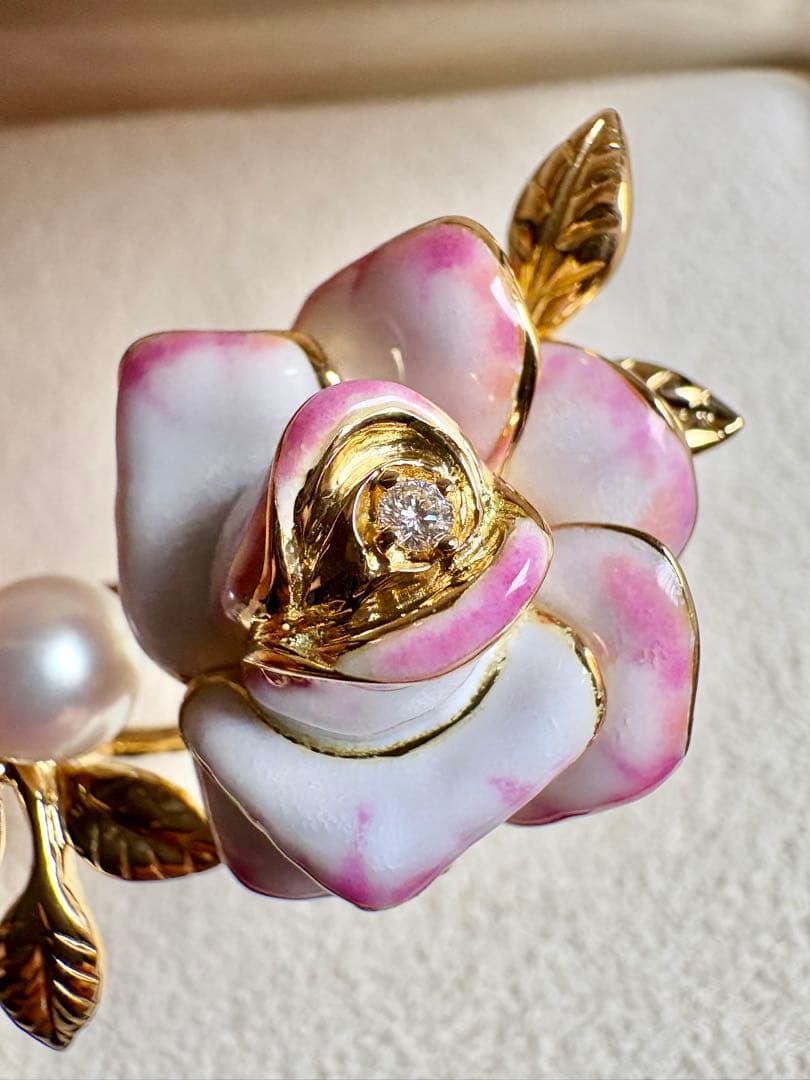 稀少 ミキモト プリンセスグレースコレクション ブローチ K18 パール 極美品