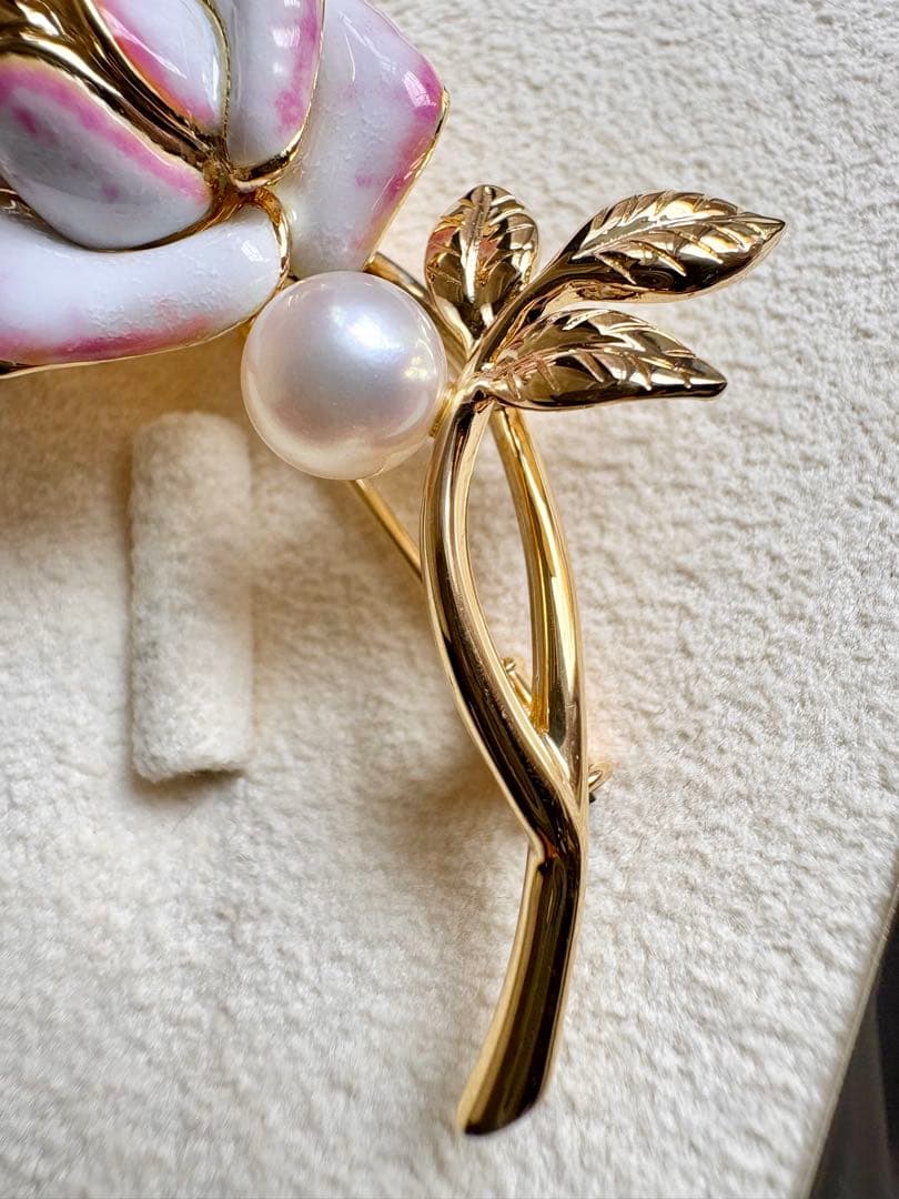 稀少 ミキモト プリンセスグレースコレクション ブローチ K18 パール 極美品
