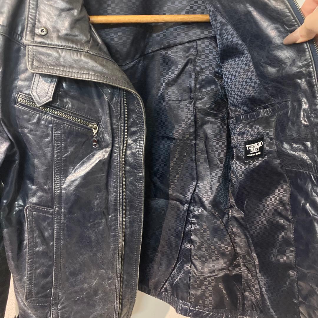 y2k グランジ　TORNADO MART ライダース　レザー　サイズL D7