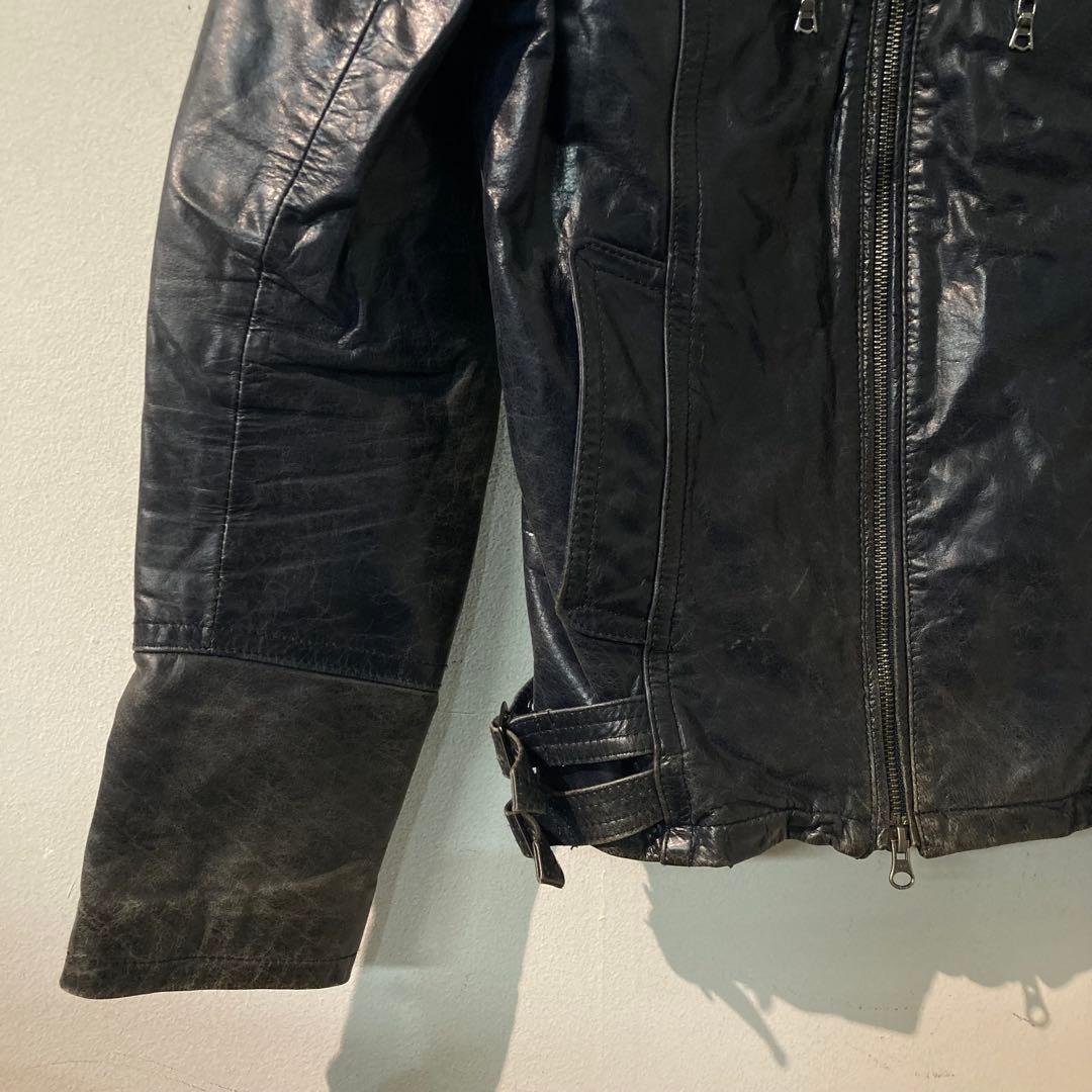 y2k グランジ　TORNADO MART ライダース　レザー　サイズL D7