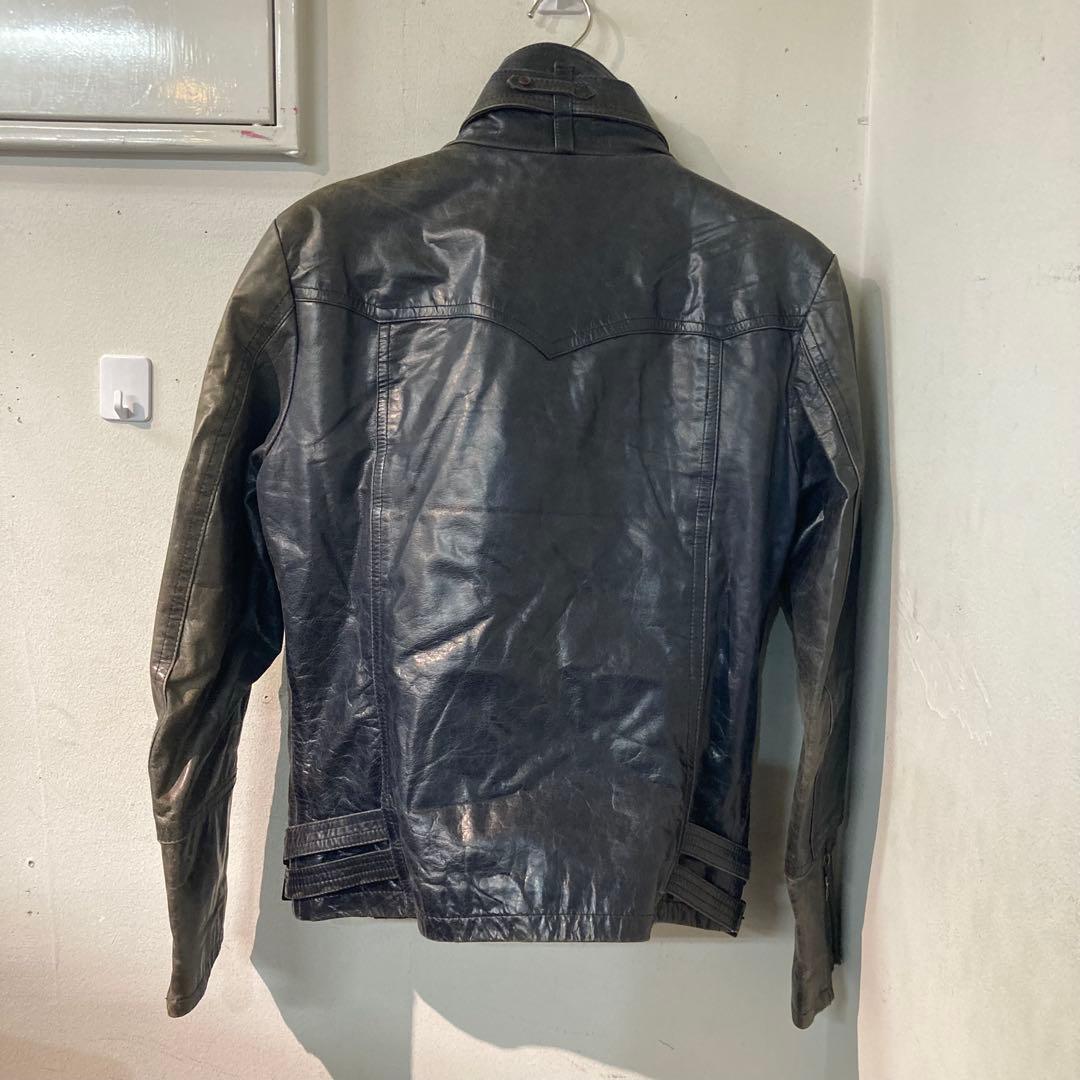 y2k グランジ　TORNADO MART ライダース　レザー　サイズL D7