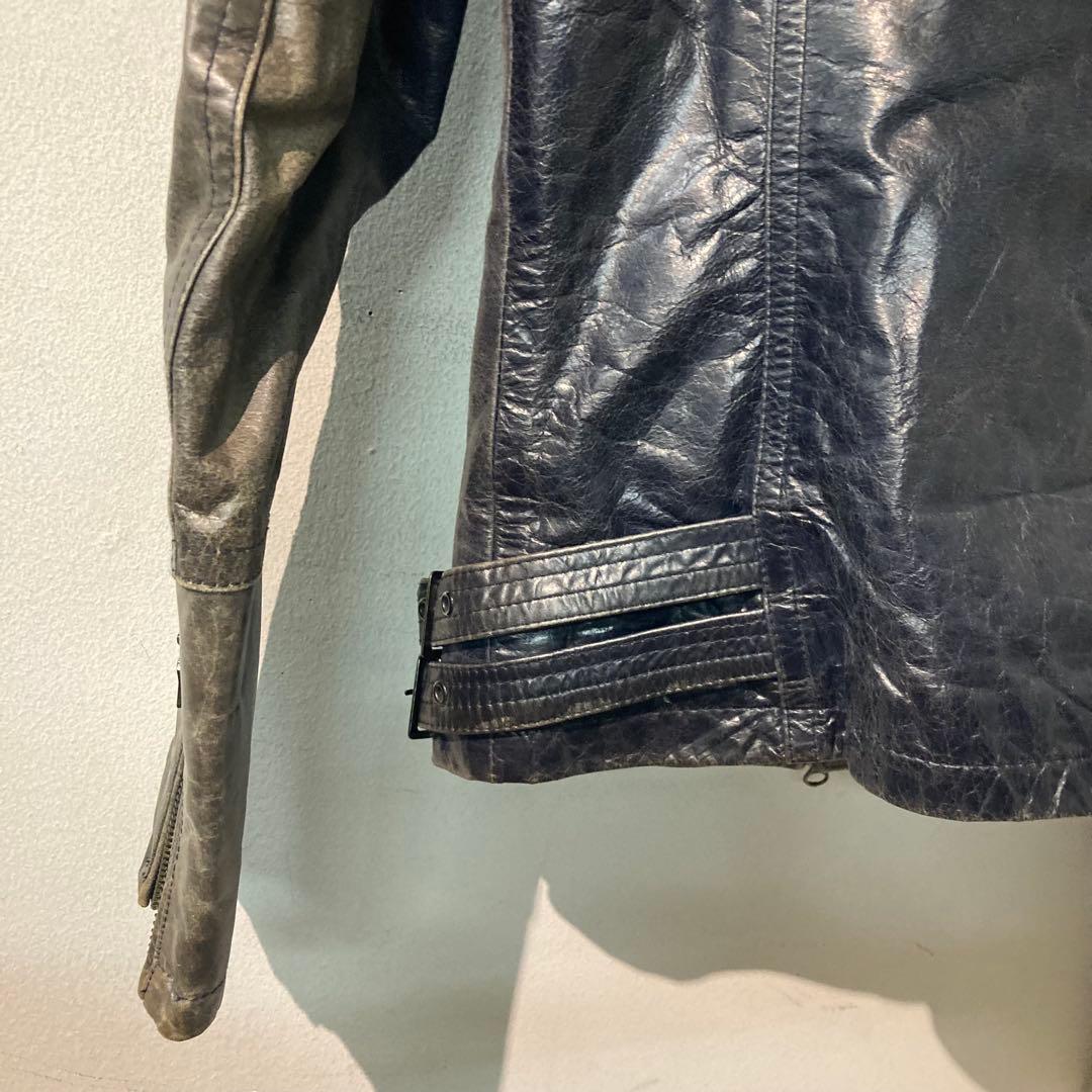 y2k グランジ　TORNADO MART ライダース　レザー　サイズL D7