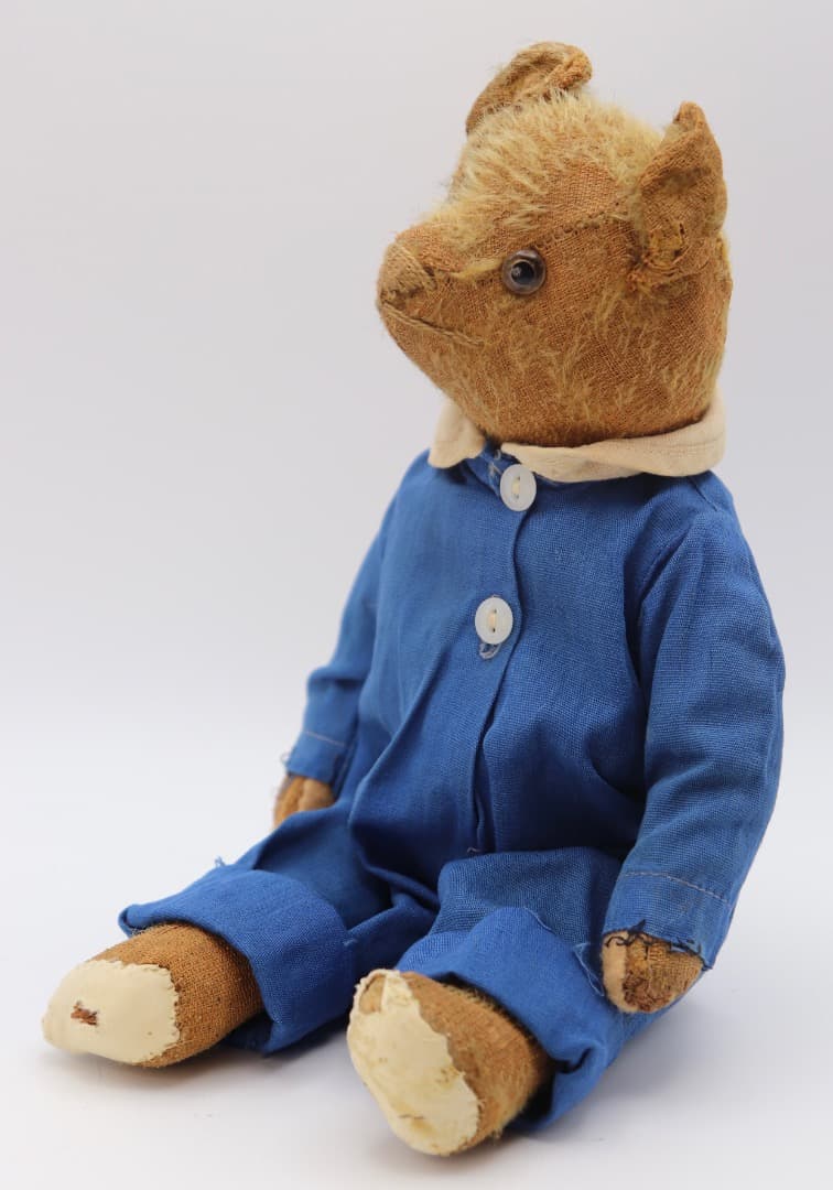 アメリカン・ビンテージ・ベア 29cm 青いロンパース 年代詳細不明