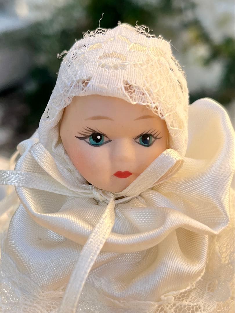 ◆フランスアンティーク｜ミニョネット赤ちゃんビスクドールベビー白ドレスセレモニー