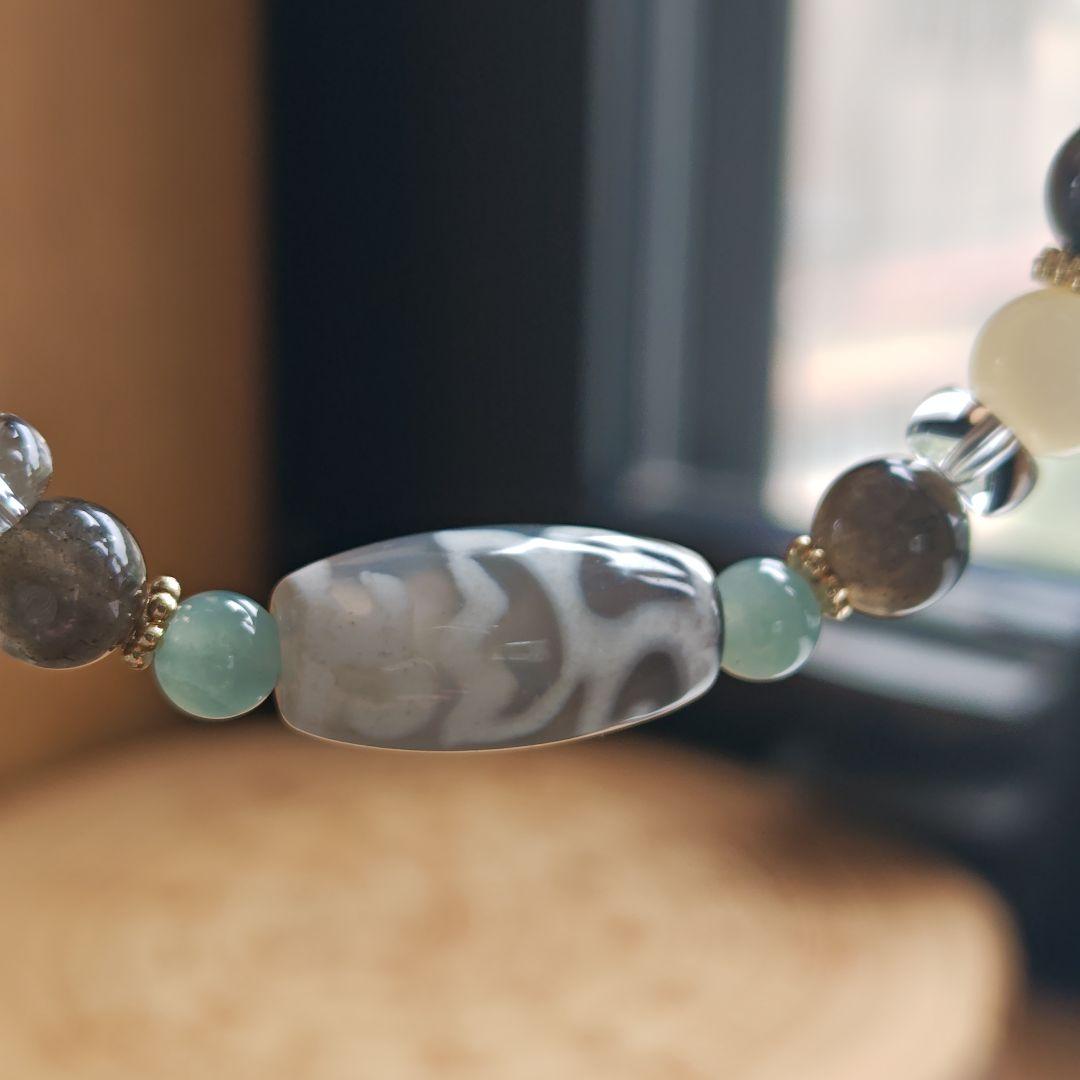 専用です♡レアバイカラー水蓮花天珠、黒蝶貝、白蝶貝、グアテマラ産翡翠、スキャポラ