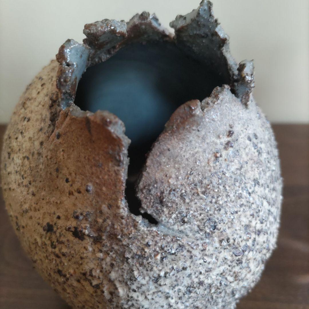 花器　信楽焼 　恐竜のたまご