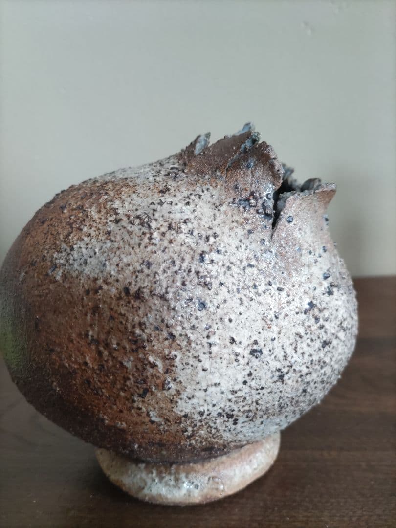 花器　信楽焼 　恐竜のたまご