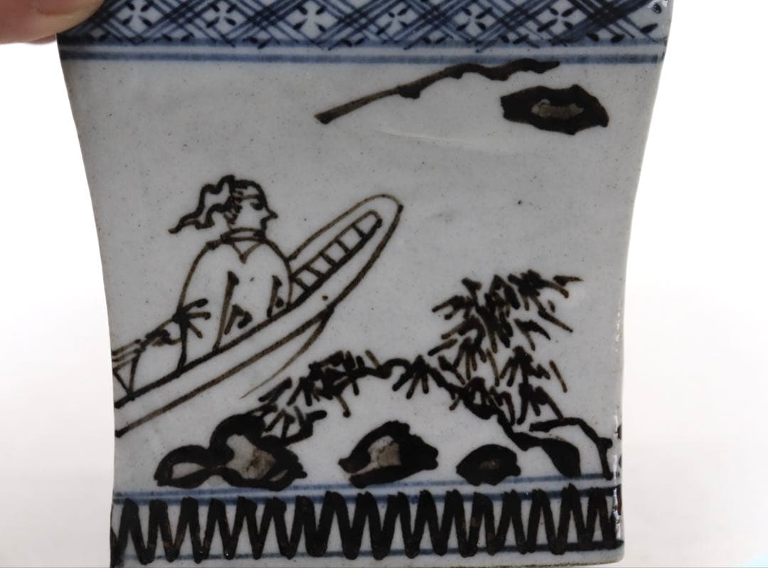 京都の名工　雍州乾山　角鉢　茶道具　共箱　送料込み250529