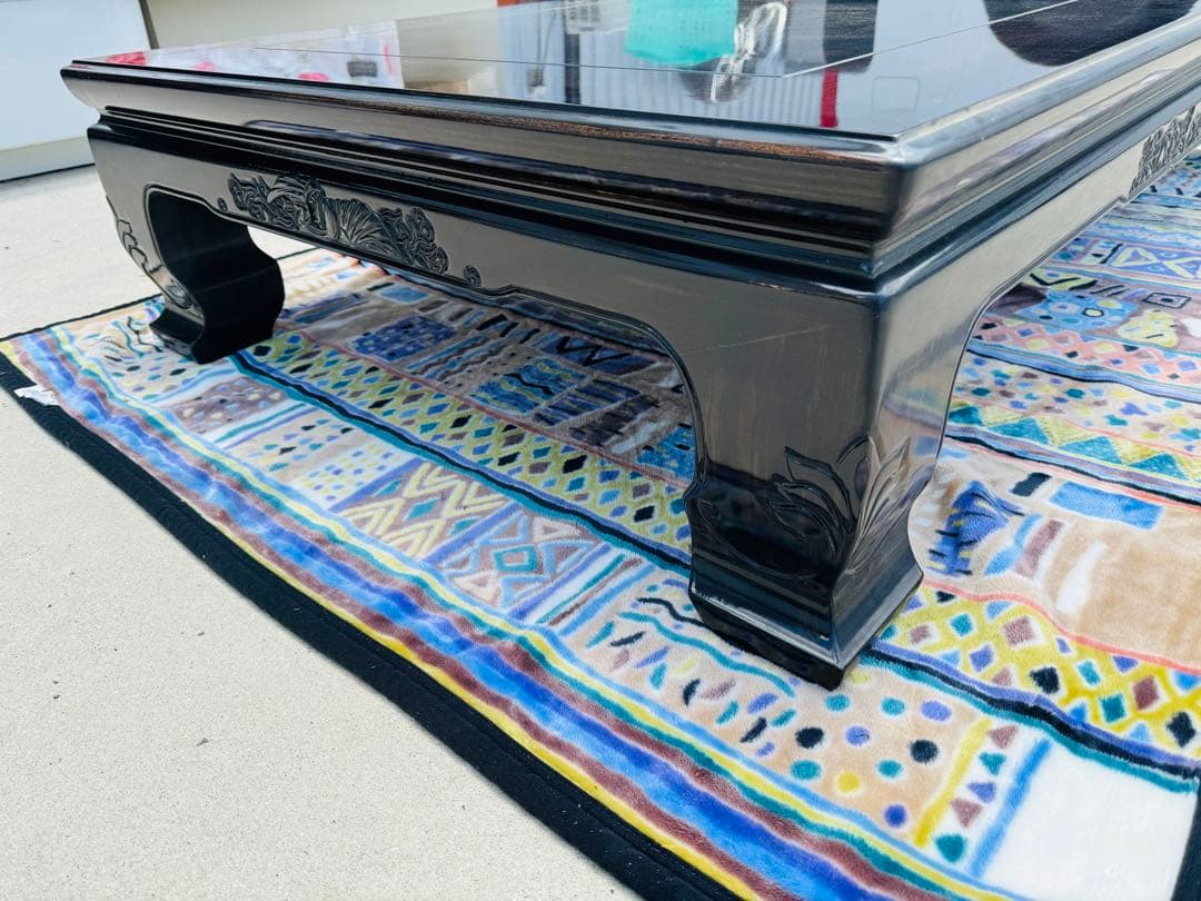 福岡発　大型 家具 民藝 座卓 インテリア アンティーク 和家具 家庭用 黒檀