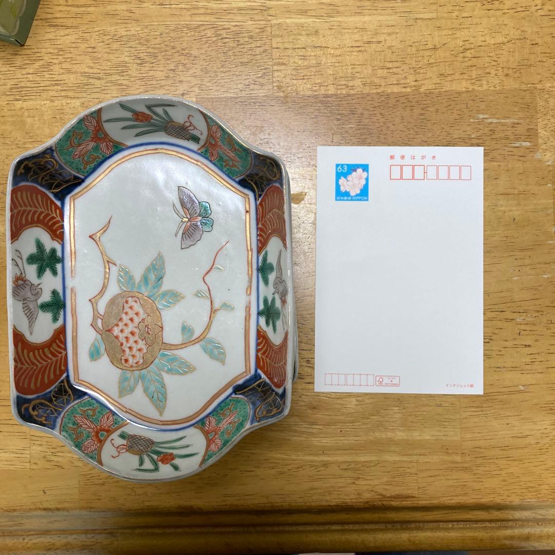 古伊万里 変形 刺身金彩 錦手 菱形 向付