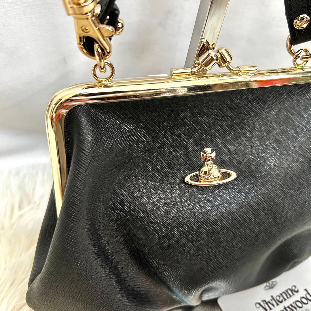 未使用品　vivienne west wood レザー　がま口　ショルダーバッグ