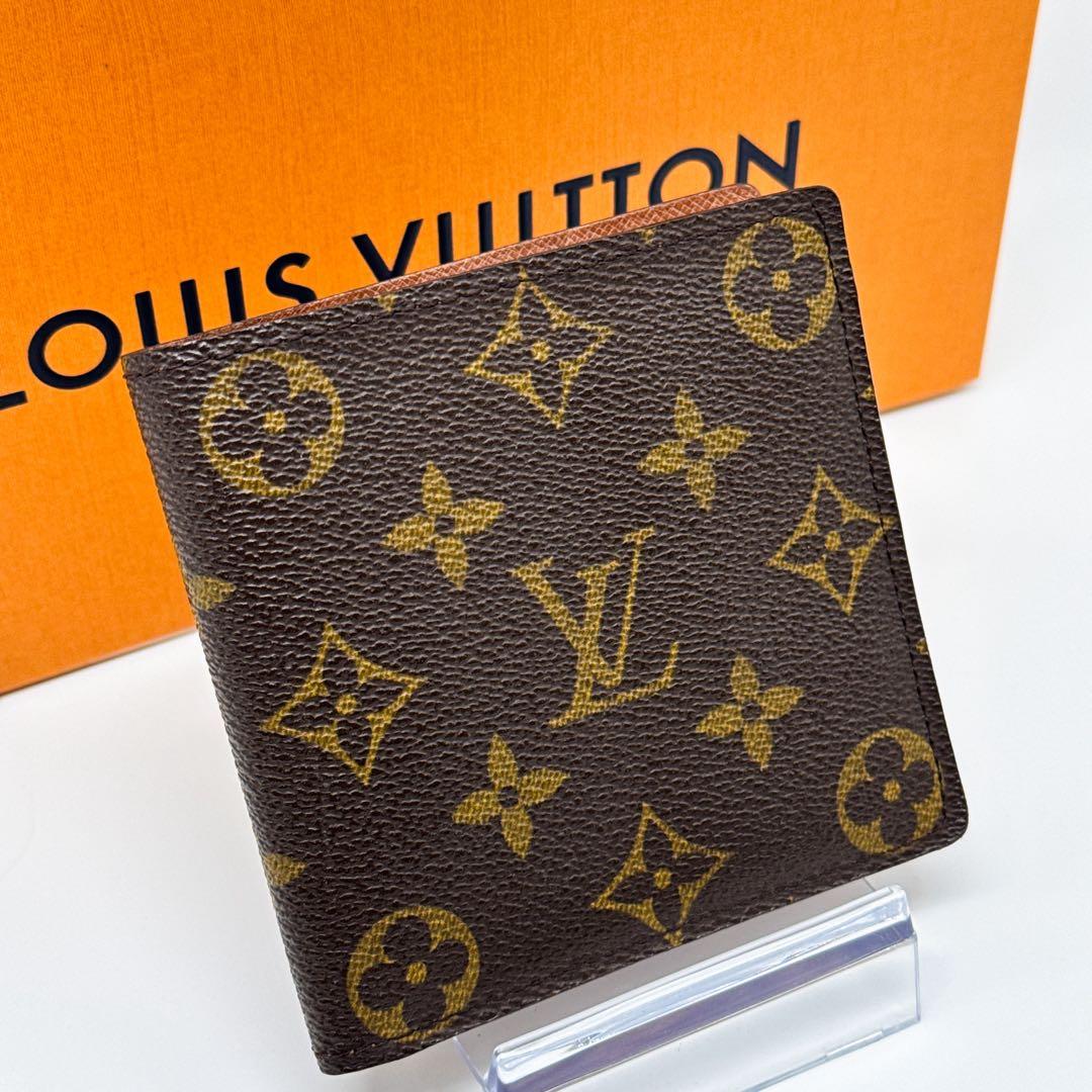 ルイヴィトン モノグラム ポルトフォイユ マルコ 二つ折り財布 ブラウン 財布