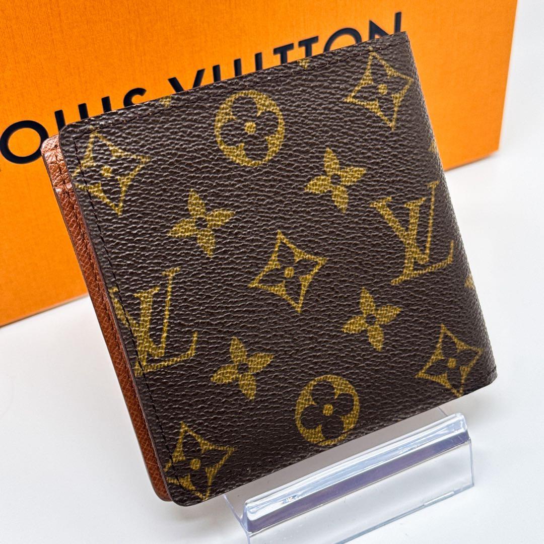 ルイヴィトン モノグラム ポルトフォイユ マルコ 二つ折り財布 ブラウン 財布
