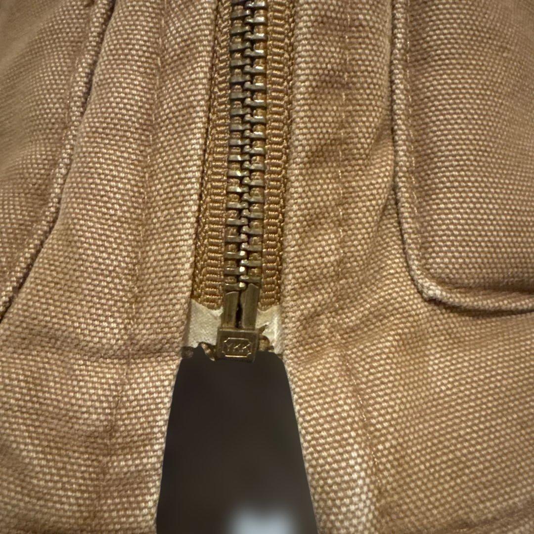 カーハート　ベスト　革タグ　ダック　ブラウン　usa