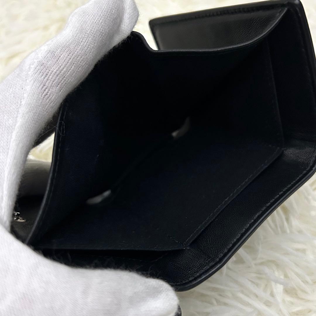 【美品】BALENCIAGA 三つ折り財布 ミニウォレット ブラック×ホワイト