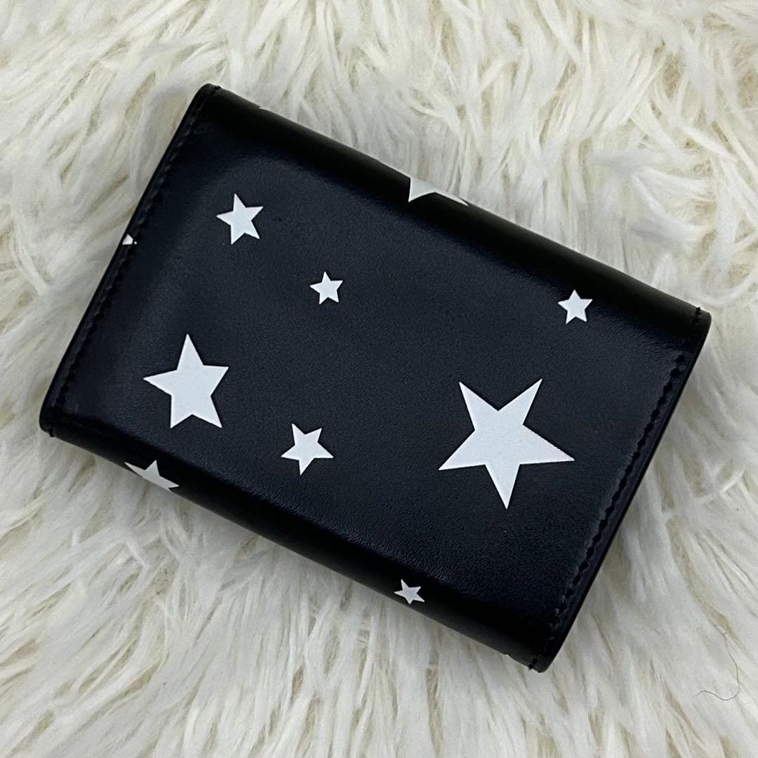 【美品】BALENCIAGA 三つ折り財布 ミニウォレット ブラック×ホワイト