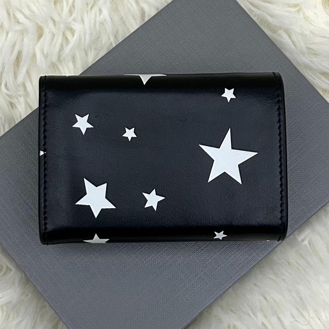 【美品】BALENCIAGA 三つ折り財布 ミニウォレット ブラック×ホワイト
