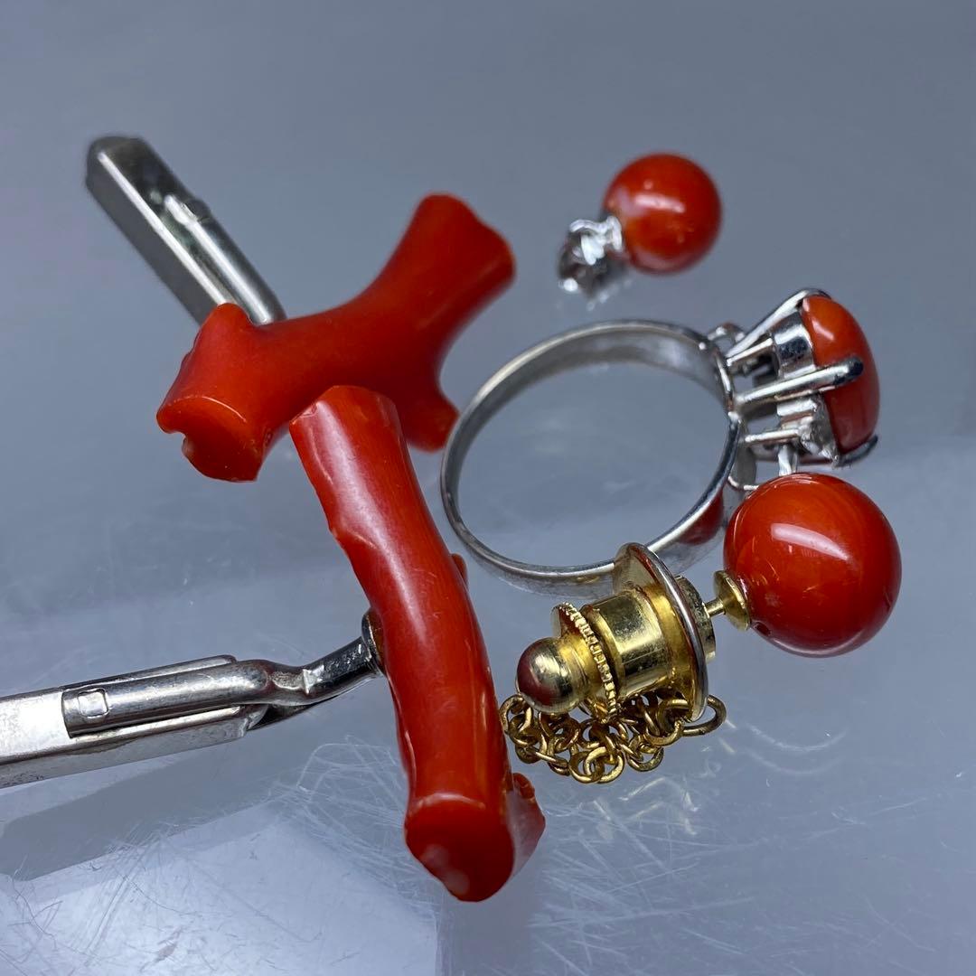 本血赤珊瑚　指輪、ネックレストップ等　15g 東Y7-0226☆2Fタカチ