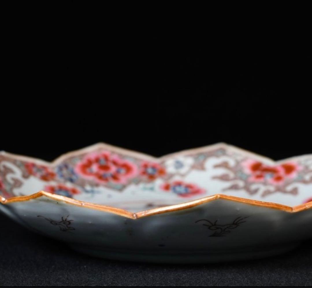 中国古美術品　清の雍正時代　粉彩花文皿　本物保証