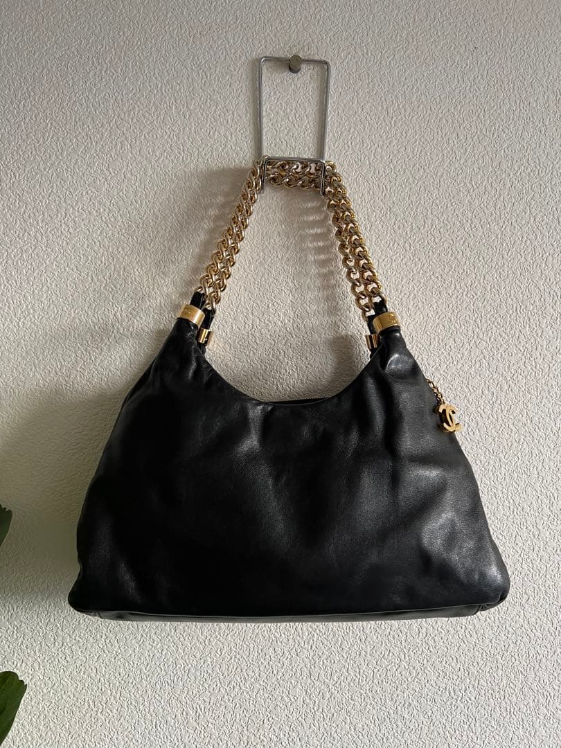CHANEL ブラックレザー ショルダーバッグ★ギャランティカード付