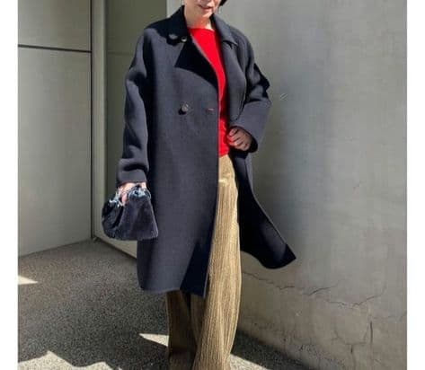 新品ウールカシミヤダブルフェイス オーバーコート