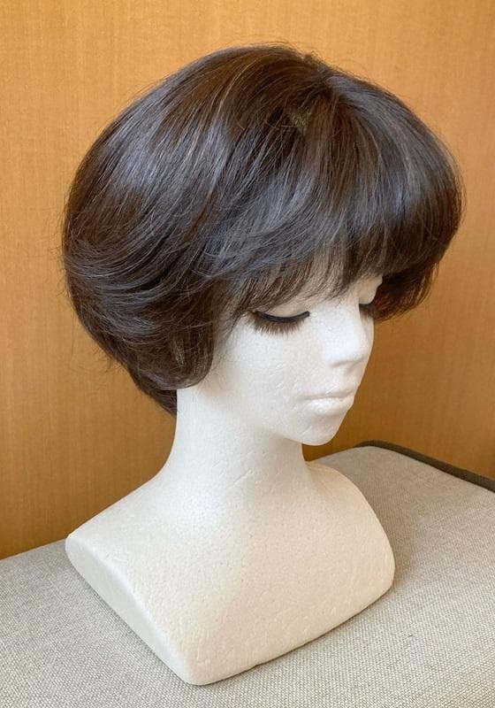 リネアストリア「人毛100％　天使のニュアンスショート」S　ダークブラウン
