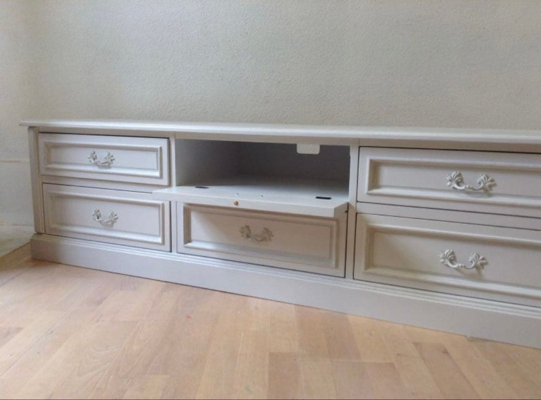 シャビーシックホワイト木製テレビボード175