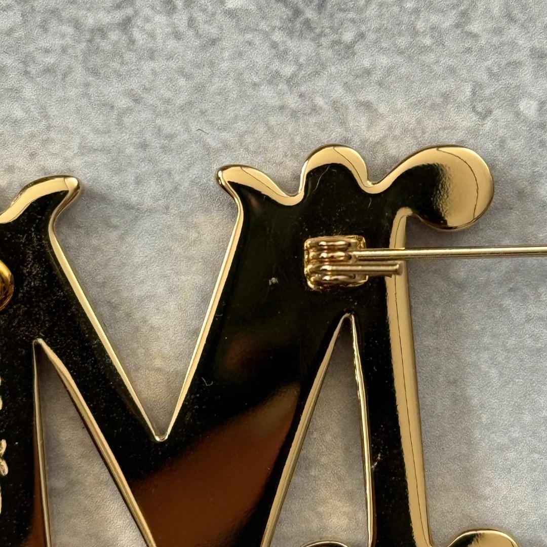 MAX MARA マックスマーラ Mロゴ クリスタル ブローチ