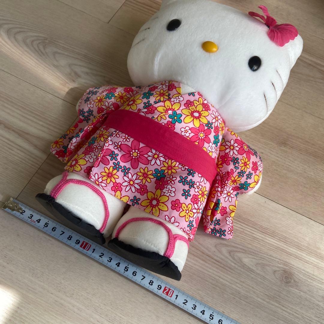 サンリオ　キティぬいぐるみ　平成レトロ　浴衣ハイビスカス　花柄 大きい　希少レア