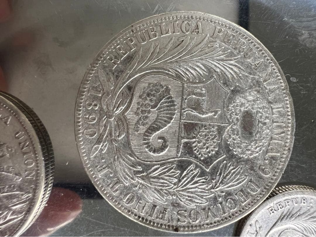 1ソル銀貨等おまとめ 1890年 1907年 1908年 1902年 ペルー