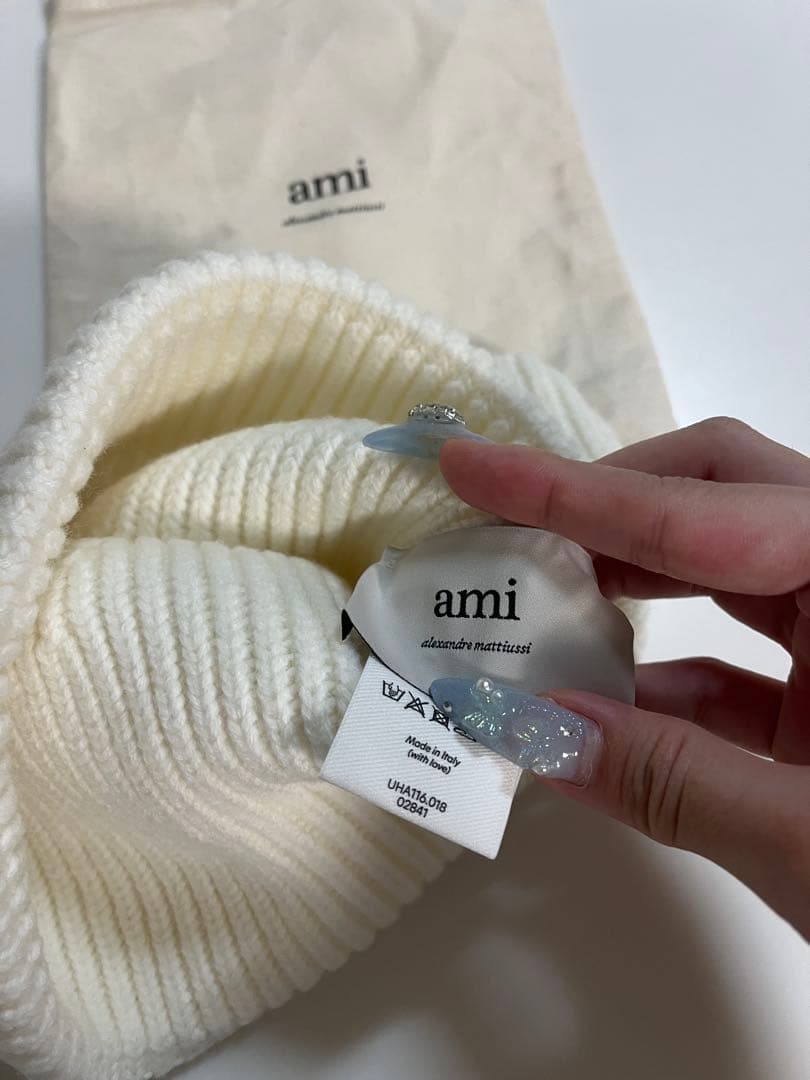 アミパリスニット帽　amiparis ロゴビーニー