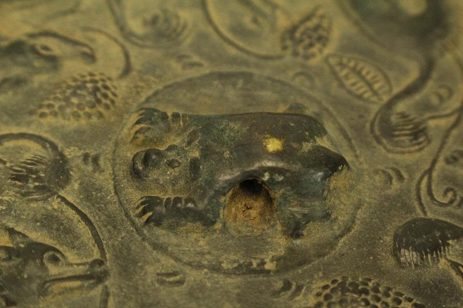 中国美術 古鏡 獣紋鏡 直径13.5cm(ZE404)