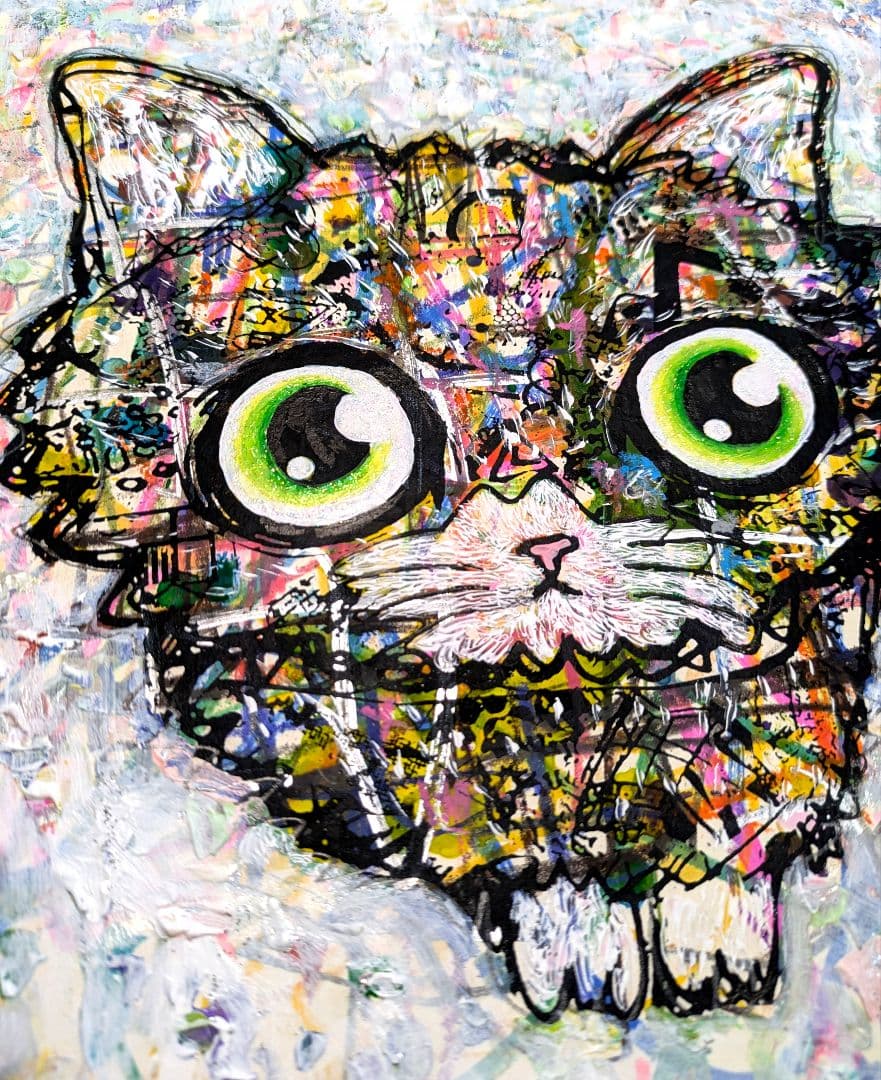 手作り額付き作品　ラス1❗title「バチカン市国はどこニャンコ」